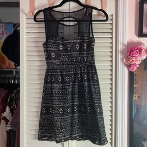 Tribal print mesh dress